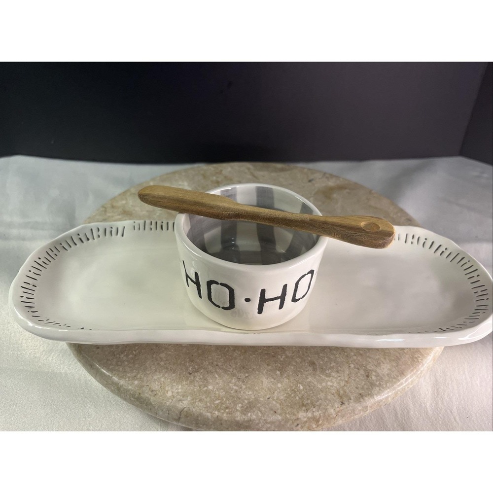 Mud Pie Holiday  Cheese & Cracker Server Set 3 Pc